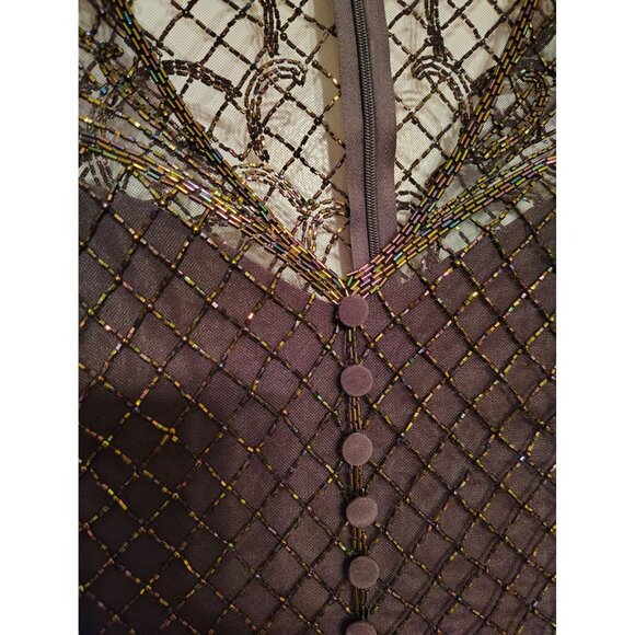 Lillie Rubin Size 16 Beaded Gown Dress, Eggplant Purple Mother of the Bride READ - Picture 2 of 11